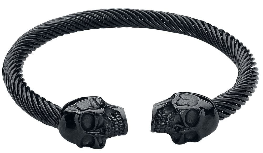 gothicana by emp "Double Skull" Bracelet black by etNox hard and heavy