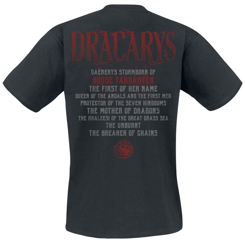 Gothicana By Emp "Dracarys" T-Shirt Black By Game Of Thrones