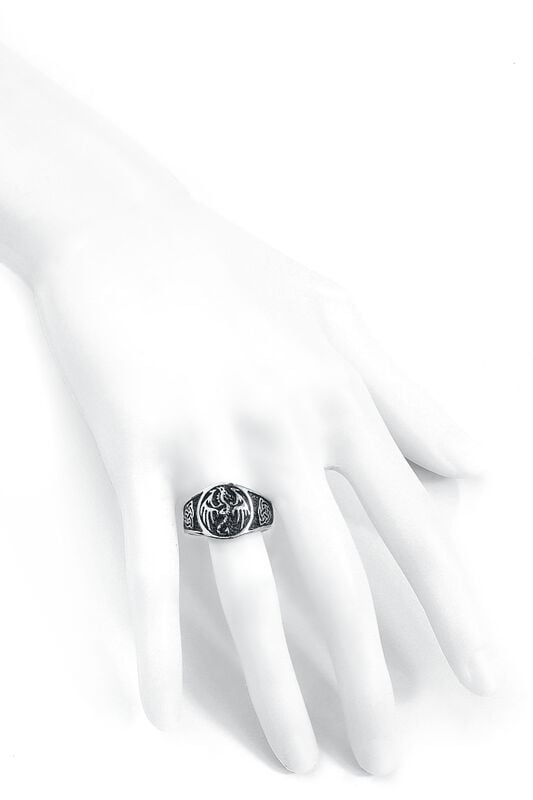 Gothicana By Emp "Dragon" Ring Silver-coloured By EtNox Hard And Heavy