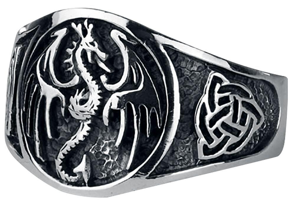 gothicana by emp "Dragon" Ring silver-coloured by etNox hard and heavy