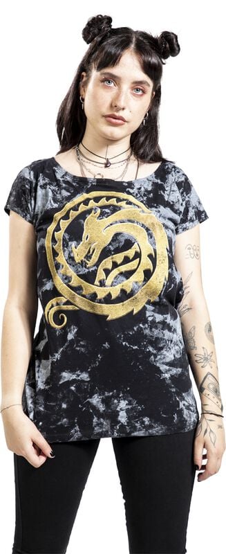 Gothicana By Emp "Dragons - Circle Gold" T-Shirt Black By How To Train Your Dragon