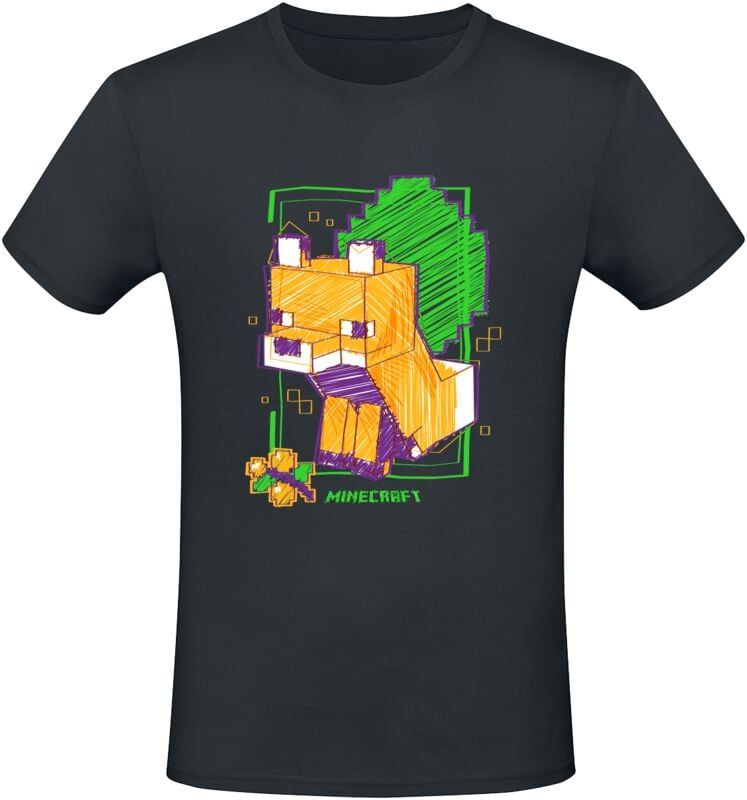 gothicana by emp "Drawn Fox" T-Shirt black by Minecraft