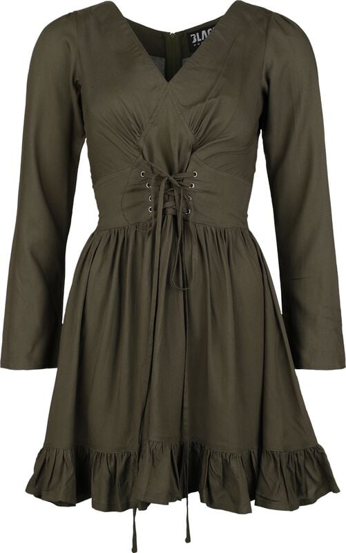 gothicana by emp "Dress With Front Lacing" Mini Dress olive by Black Premium by EMP
