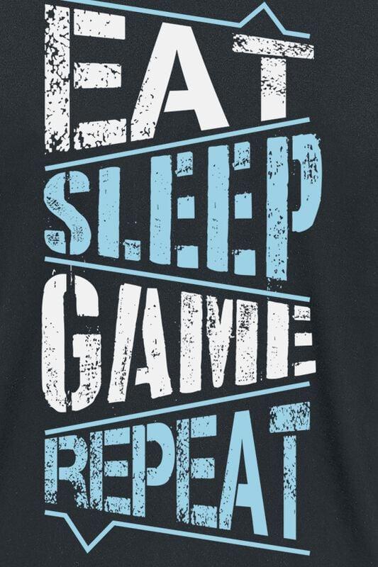 Gothicana By Emp "Eat Sleep Game Repeat" T-Shirt Black By Gaming Slogans