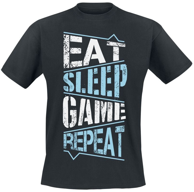gothicana by emp "Eat Sleep Game Repeat" T-Shirt black by Gaming Slogans