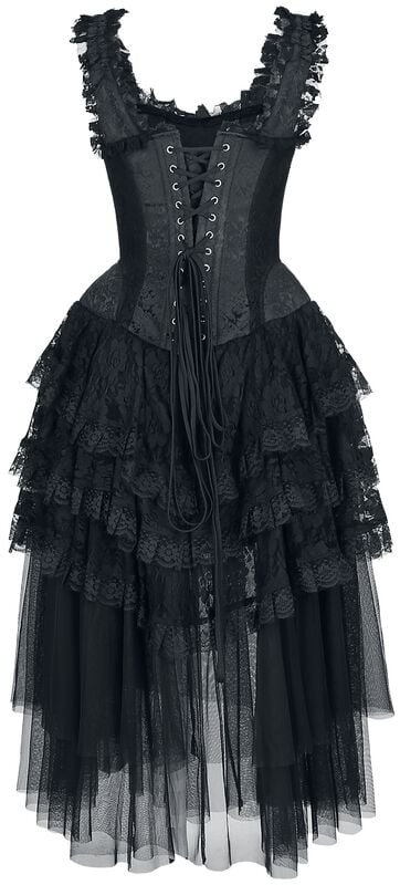 Gothicana By Emp "Elaborate Gothic Corset Dress" Midi Dress Black By Gothicana By EMP