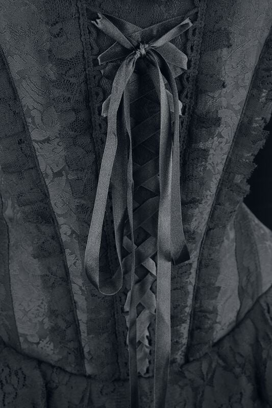 Gothicana By Emp "Elaborate Gothic Dress With Corset And Shorter-Front Skirt" Mini Dress Black By Gothicana By EMP