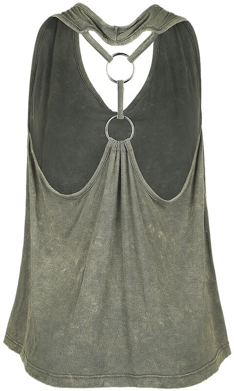 Gothicana By Emp "Ella" Top Olive By Black Premium By EMP