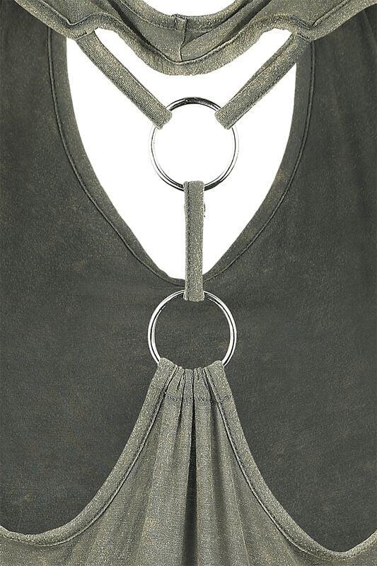 Gothicana By Emp "Ella" Top Olive By Black Premium By EMP