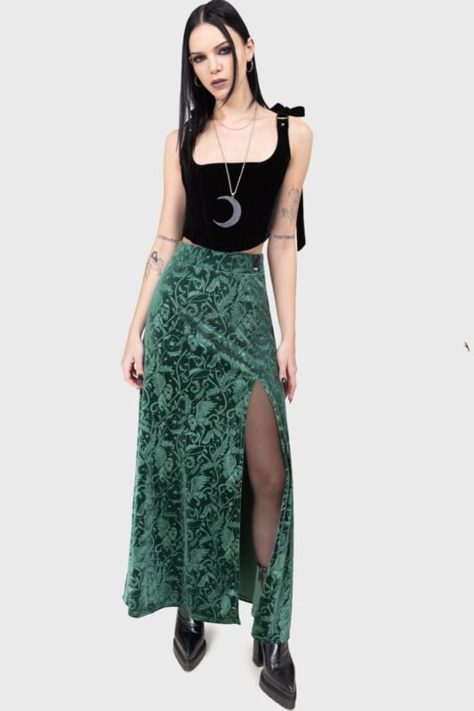 Gothicana By Emp "Emerald Envy - Maxi Skirt" Maxi Skirt Green By The Wizard Of Oz By Killstar