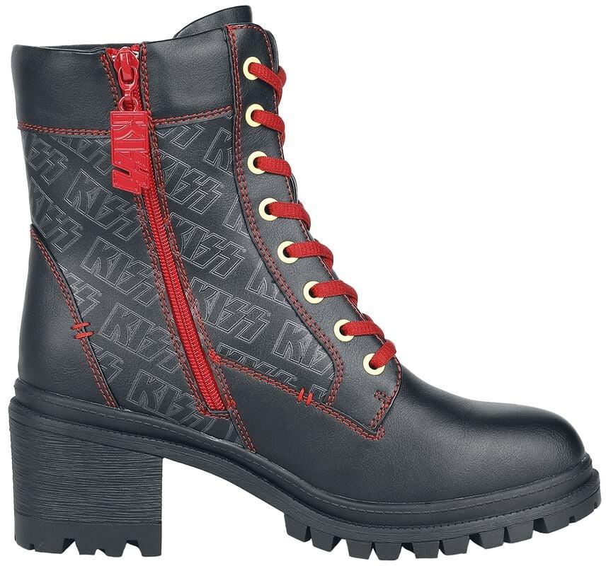 Gothicana By Emp "EMP Signature Collection" Laced Boots Black-red By Kiss
