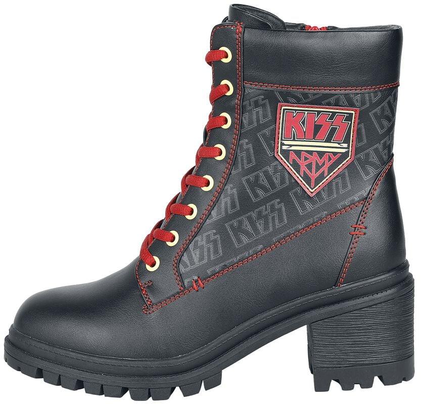 Gothicana By Emp "EMP Signature Collection" Laced Boots Black-red By Kiss
