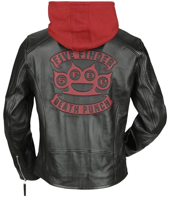 Gothicana By Emp "EMP Signature Collection" Leather Jacket Black/dark Red By Five Finger Death Punch
