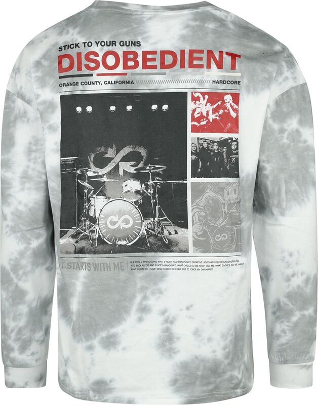Gothicana By Emp "EMP Signature Collection - Oversize" Long-sleeve Shirt White-grey By Stick To Your Guns