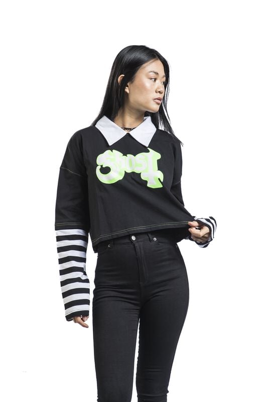 Gothicana By Emp "EMP Signature Collection - Oversize" Long-sleeve Shirt Black-white By Ghost