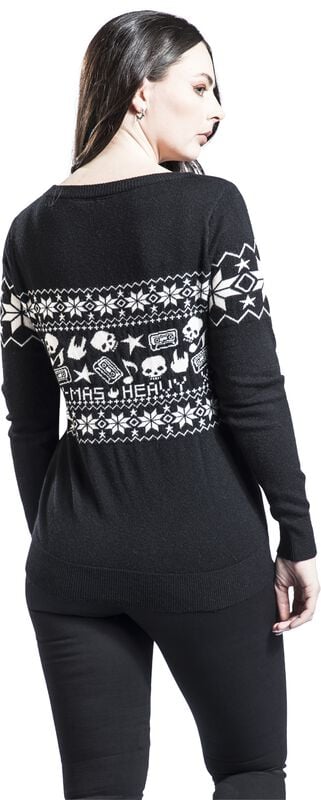 Gothicana By Emp "EMP XMAS Special Collection - Knit Jumper" Christmas Jumper Black By EMP Special Collection