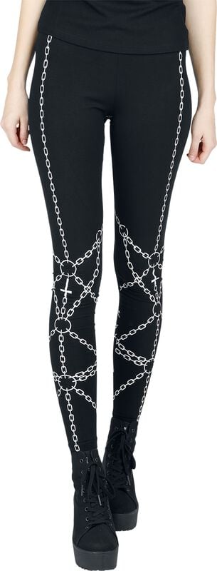 Gothicana By Emp "Enchained Leggings" Leggings Black By Heartless