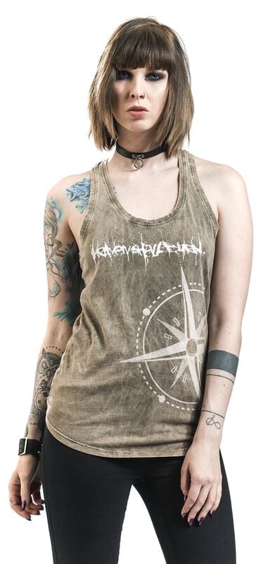 Gothicana By Emp "Endzeit Kompass" Top Brown By Heaven Shall Burn