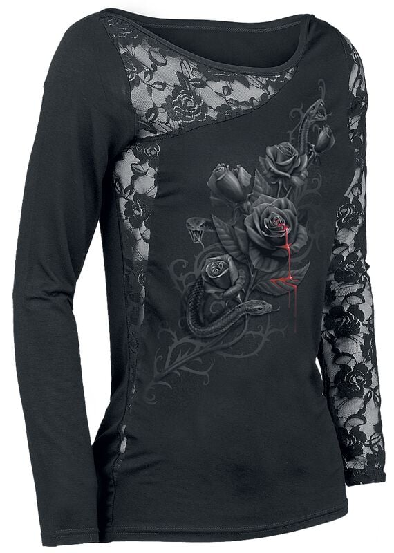 Gothicana By Emp "Fatal Attraction" Long-sleeve Shirt Black By Spiral