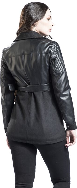 Gothicana By Emp "Faux Leather Jacket" Between-seasons Jacket Black By Black Premium By EMP