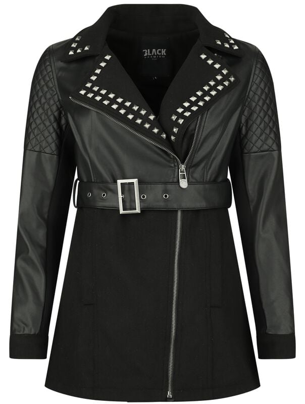 gothicana by emp "Faux Leather Jacket" Between-seasons Jacket black by Black Premium by EMP