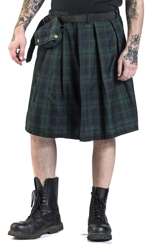 Gothicana By Emp "Fear Is Over Kilt" Midi Skirt Green By Banned Alternative