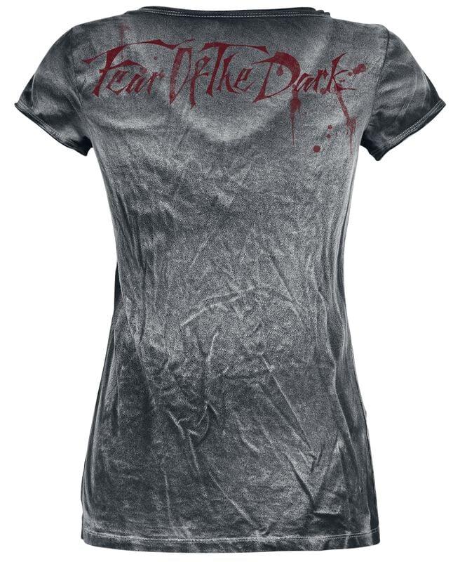 Gothicana By Emp "Fear Of The Dark Vintage" T-Shirt Black-used Look By Iron Maiden