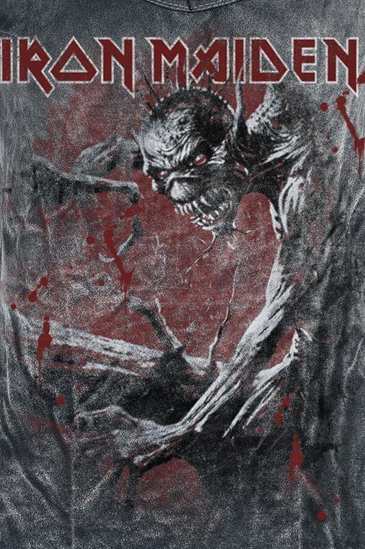 Gothicana By Emp "Fear Of The Dark Vintage" T-Shirt Black-used Look By Iron Maiden