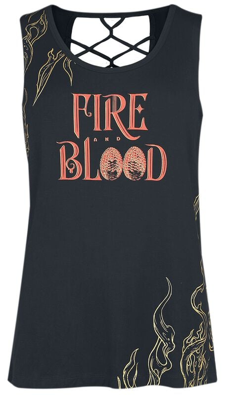 gothicana by emp "Fire And Blood" Top black by Game of Thrones