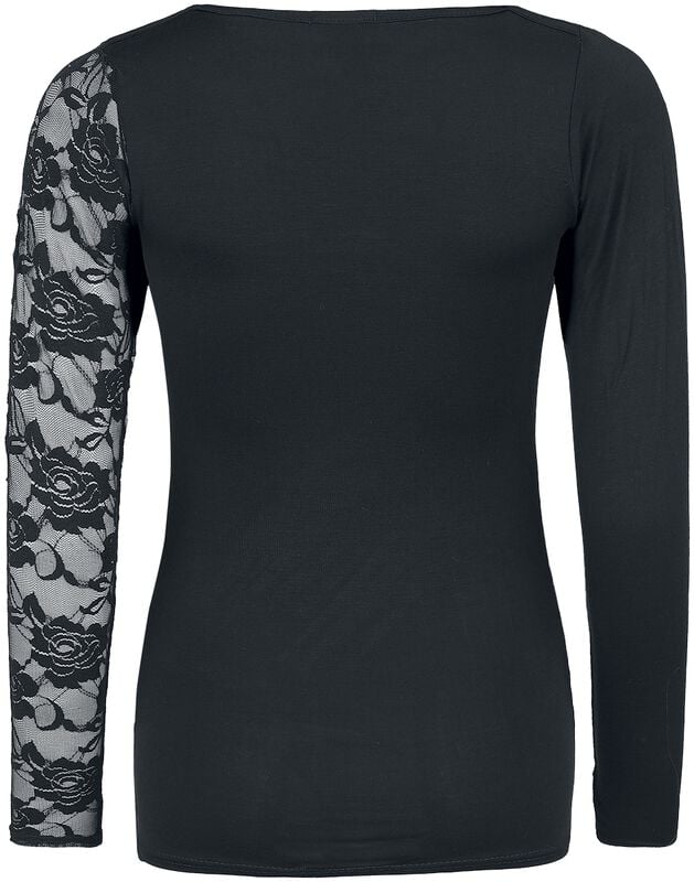 Gothicana By Emp "Flaming Rose" Long-sleeve Shirt Black By Spiral