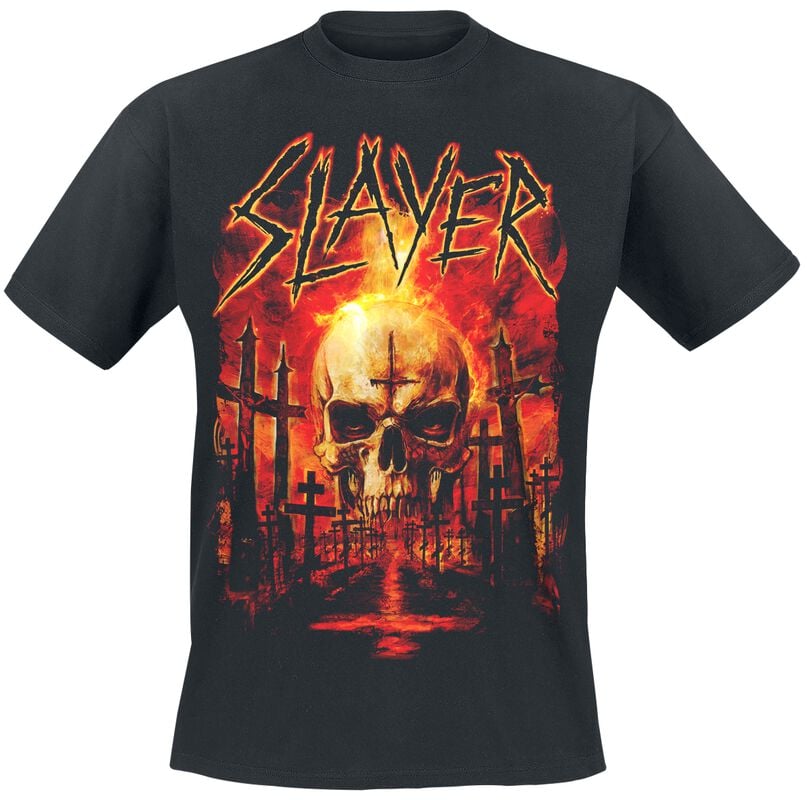 gothicana by emp "Flaming Skull Graveyard" T-Shirt black by Slayer