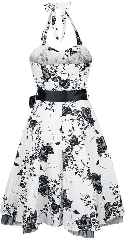 Gothicana By Emp "Floral Long Dress" Midi Dress White-black By H&R London