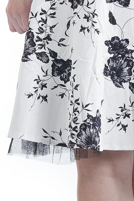 Gothicana By Emp "Floral Long Dress" Midi Dress White-black By H&R London