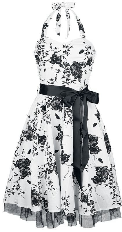 gothicana by emp "Floral Long Dress" Midi Dress white-black by H&R London