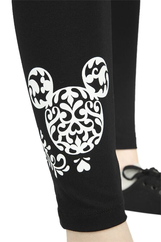 Gothicana By Emp "Floral Minnie" Leggings Black By Mickey Mouse