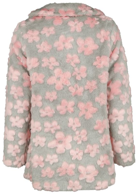 Gothicana By Emp "Flower Patch Faux-fur Coat" Coats Grey-pink By Voodoo Vixen