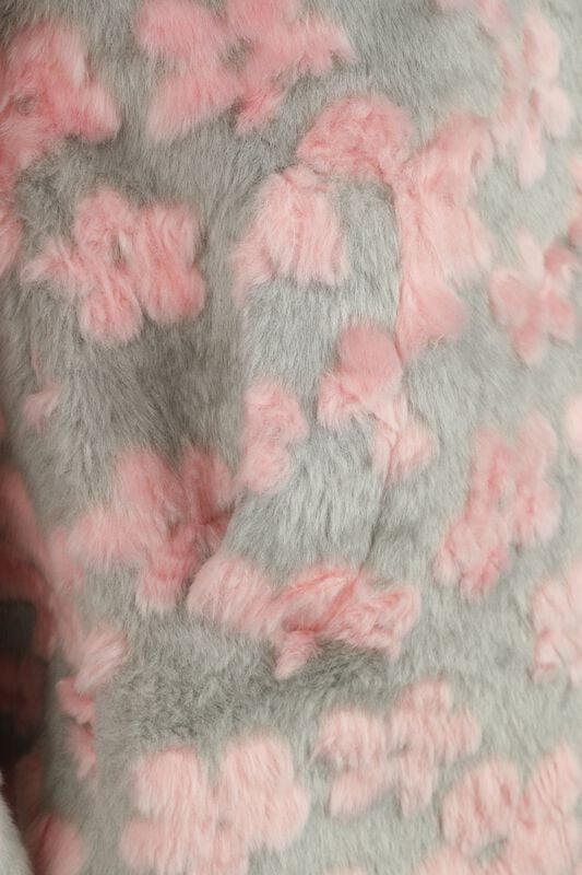 Gothicana By Emp "Flower Patch Faux-fur Coat" Coats Grey-pink By Voodoo Vixen