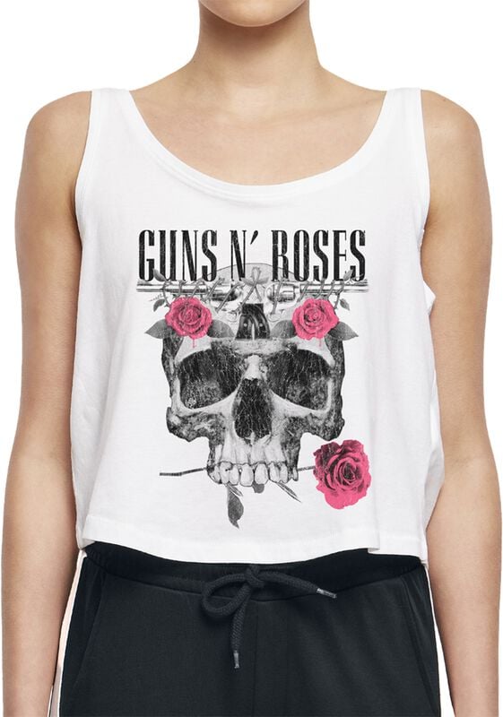 Gothicana By Emp "Flower Skull" Top White By Guns N' Roses