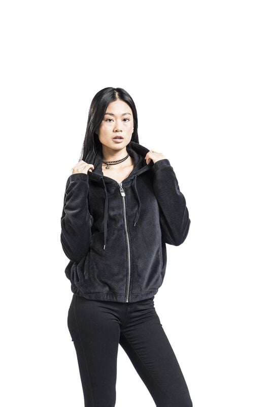 Gothicana By Emp "Fluffy Hoody Jacket" Hoodie Jacket Black By Black Premium By EMP