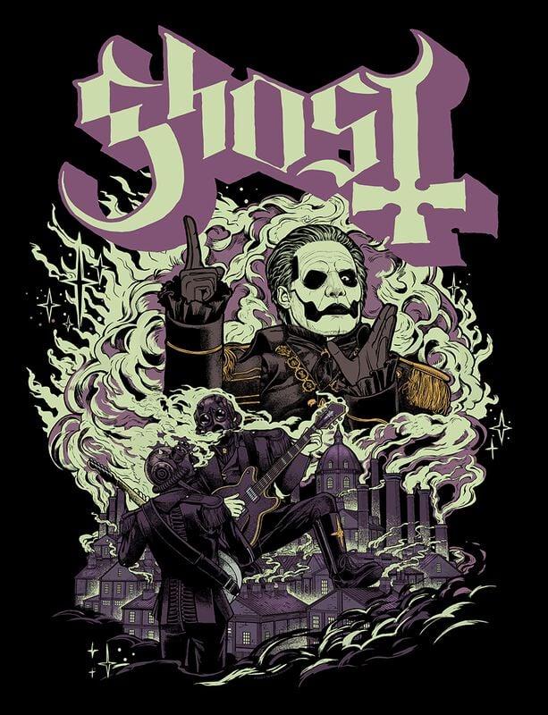Gothicana By Emp "FOG YK - GITD" T-Shirt Black By Ghost