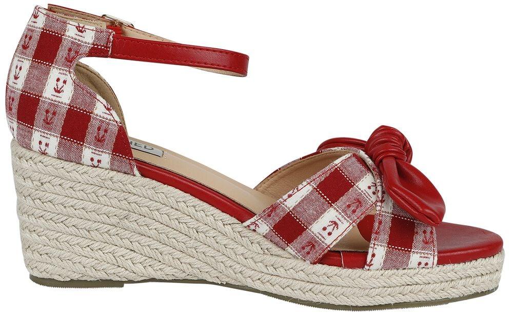Gothicana By Emp "Free Spirit Soles" High Heel Red-white By Banned Retro