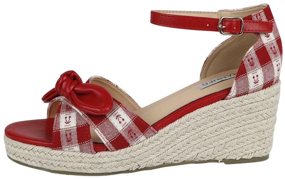 Gothicana By Emp "Free Spirit Soles" High Heel Red-white By Banned Retro