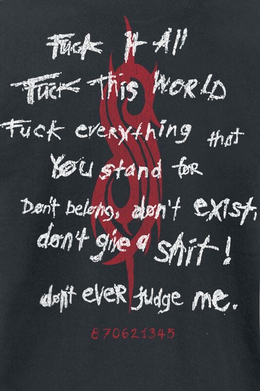 Gothicana By Emp "Fuck It All" T-Shirt Black By Slipknot