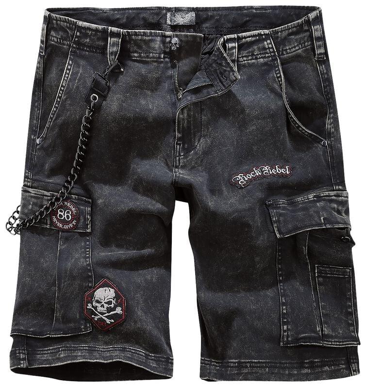 Gothicana By Emp "Garageland" Shorts Black By Rock Rebel By EMP