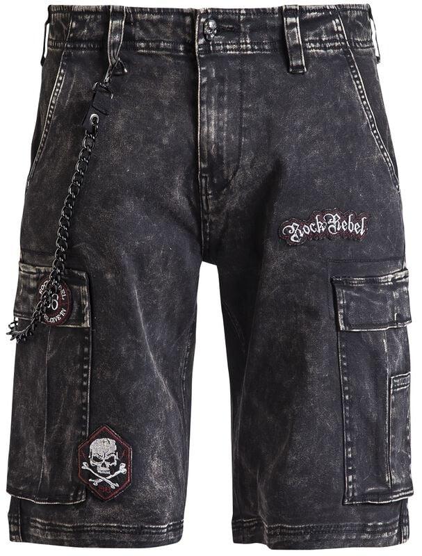 gothicana by emp "Garageland" Shorts black by Rock Rebel by EMP