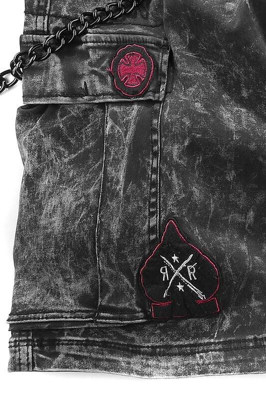 Gothicana By Emp "Garageland" Shorts Dark Grey By Rock Rebel By EMP