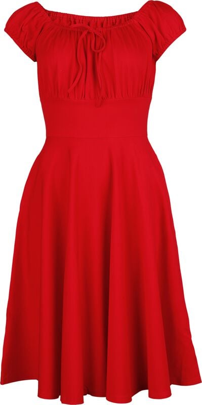 gothicana by emp "Gathered Neckline Flare Dress" Midi Dress red by Voodoo Vixen