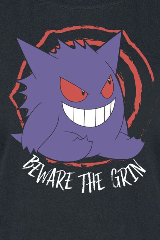 Gothicana By Emp "Gengar - Beware The Grin" T-Shirt Black By Pokémon