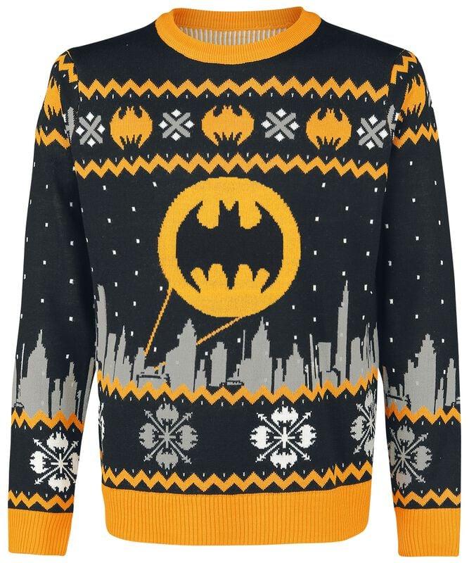 gothicana by emp "Gotham" Christmas jumper black-grey-yellow by Batman