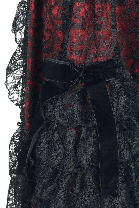 Gothicana By Emp "Gothic Dress" Midi Dress Black-red By Sinister Gothic